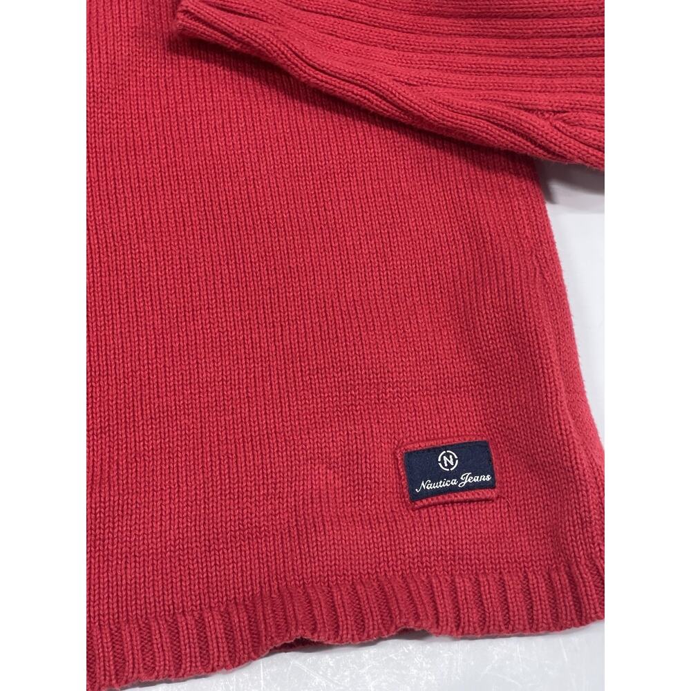 Nautica Full Zip Sweater Cardigan Red Soft - Picture 3 of 8